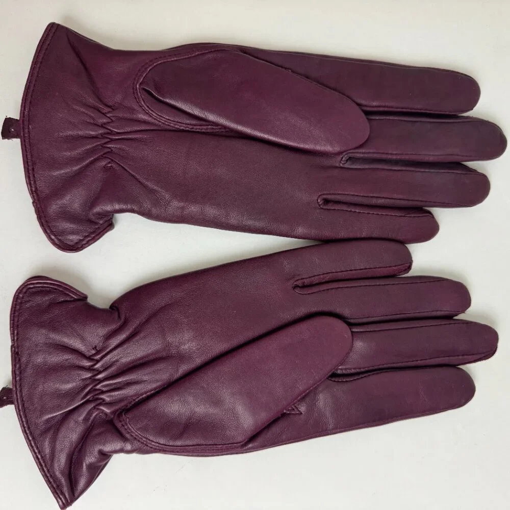 Carole Little Purple leather gloves Size XL